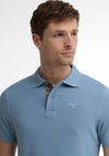 Barbour Mens Tartan Contrast Pique Polo Shirt, Tarn Blue