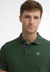 Barbour Mens Tartan Contrast Pique Polo Shirt, Sycamore Green