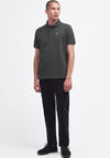 Barbour Mens Tartan Contrast Pique Polo Shirt, Forest Green