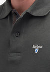 Barbour Mens Tartan Contrast Pique Polo Shirt, Forest Green