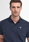 Barbour Men's Tartan Contrast Pique Polo Shirt, New Navy