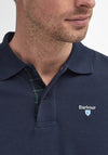 Barbour Men's Tartan Contrast Pique Polo Shirt, New Navy