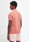 Barbour Men’s Tartan Contrast Pique Polo Shirt, Pink Clay