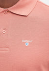 Barbour Men’s Tartan Contrast Pique Polo Shirt, Pink Clay
