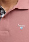 Barbour Men’s Tartan Pique Polo Shirt, Earth Pink