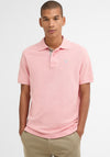 Barbour Men’s Tartan Contrast Pique Polo Shirt, Mineral Pink
