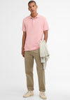 Barbour Men’s Tartan Contrast Pique Polo Shirt, Mineral Pink