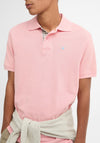 Barbour Men’s Tartan Contrast Pique Polo Shirt, Mineral Pink