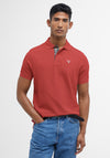 Barbour Men’s Tartan Pique Polo Shirt, Red Spice