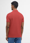 Barbour Men’s Tartan Pique Polo Shirt, Red Spice