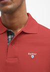 Barbour Men’s Tartan Pique Polo Shirt, Red Spice