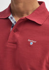 Barbour Men's Tartan Contrast Pique Polo Shirt, Highland Red