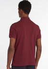 Barbour Mens Tartan Contrast Pique Polo Shirt, Ruby