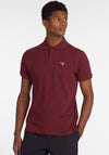 Barbour Mens Tartan Contrast Pique Polo Shirt, Ruby