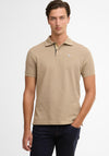 Barbour Men’s Tartan Pique Polo Shirt, Stone Beige