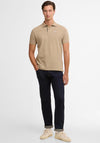 Barbour Men’s Tartan Pique Polo Shirt, Stone Beige