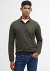 Barbour Mens Essential Sports Long Sleeve Polo Shirt, Forest