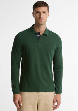 Barbour Men’s Essential Sports Long Sleeve Polo Shirt, Sycamore Green