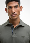 Barbour Men’s Margrove Long Sleeve Polo Shirt, Olive Green
