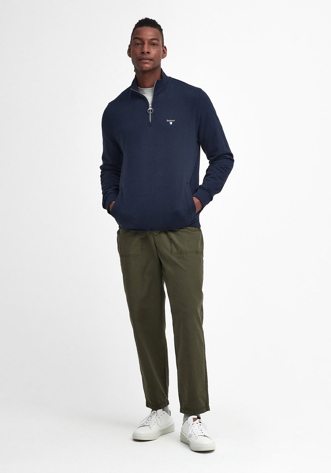 Barbour Men’s Beckhill Half Zip Sweatshirt, Navy