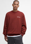 Barbour Men’s Firbank Crew Neck Sweatshirt, Brick Red