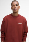 Barbour Men’s Firbank Crew Neck Sweatshirt, Brick Red