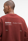 Barbour Men’s Firbank Crew Neck Sweatshirt, Brick Red