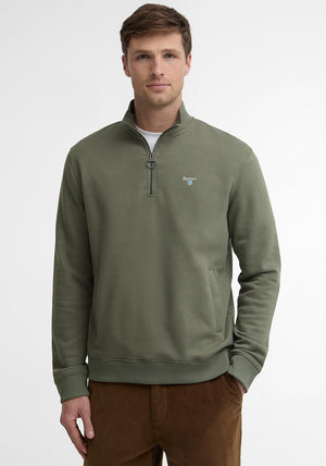 Barbour Men’s Desmond Half Zip Sweatshirt, Agave Green