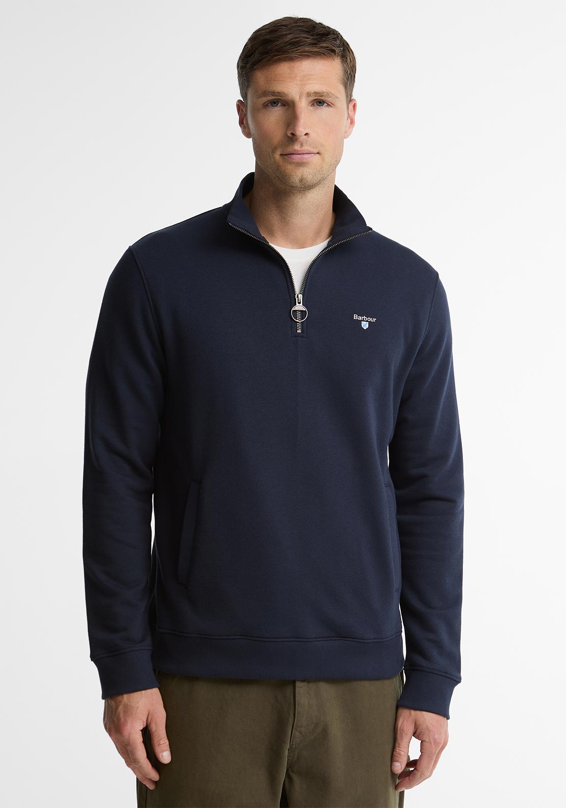 Barbour Men’s Desmond Half Zip Sweatshirt, Navy