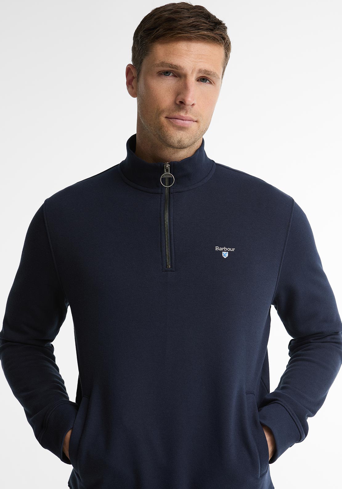 Barbour Men’s Desmond Half Zip Sweatshirt, Navy