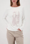 Monari Graphic Print Long Sleeve Top, Off White