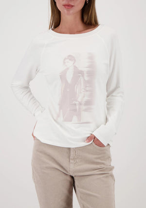 Monari Graphic Print Long Sleeve Top, Off White