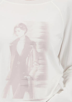 Monari Graphic Print Long Sleeve Top, Off White