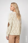 Monari Knitted with Argyle Pattern Jumper, Cream Multi