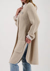 Monari Knit Coat with Brooch, Beige