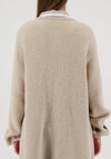 Monari Knit Coat with Brooch, Beige