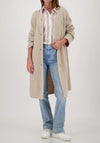 Monari Knit Coat with Brooch, Beige