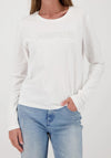 Monari Pearl Embellishment Long Sleeve Top, Off White