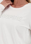 Monari Pearl Embellishment Long Sleeve Top, Off White