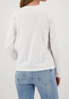 Monari Pearl Embellishment Long Sleeve Top, Off White