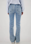 Monari Rhinestone Bootcut Jeans, Light Wash Blue