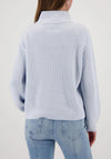 Monari Rhinestone High Neck Knit Sweater, Light Blue