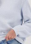 Monari Rhinestone High Neck Knit Sweater, Light Blue