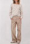 Monari Leopard Knit Jumper, Beige