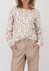 Monari Leopard Knit Jumper, Beige