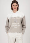 Monari Soft Feel Graphic Print Hoodie, Taupe & White