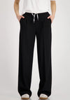 Monari Straight Leg Elastic Waist Trousers, Black