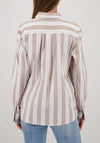 Monari Striped Side Slit Blouse, Beige Multi