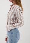 Monari Striped Side Slit Blouse, Beige Multi
