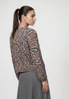 Monari Button Up Animal Print Cardigan, Beige Multi